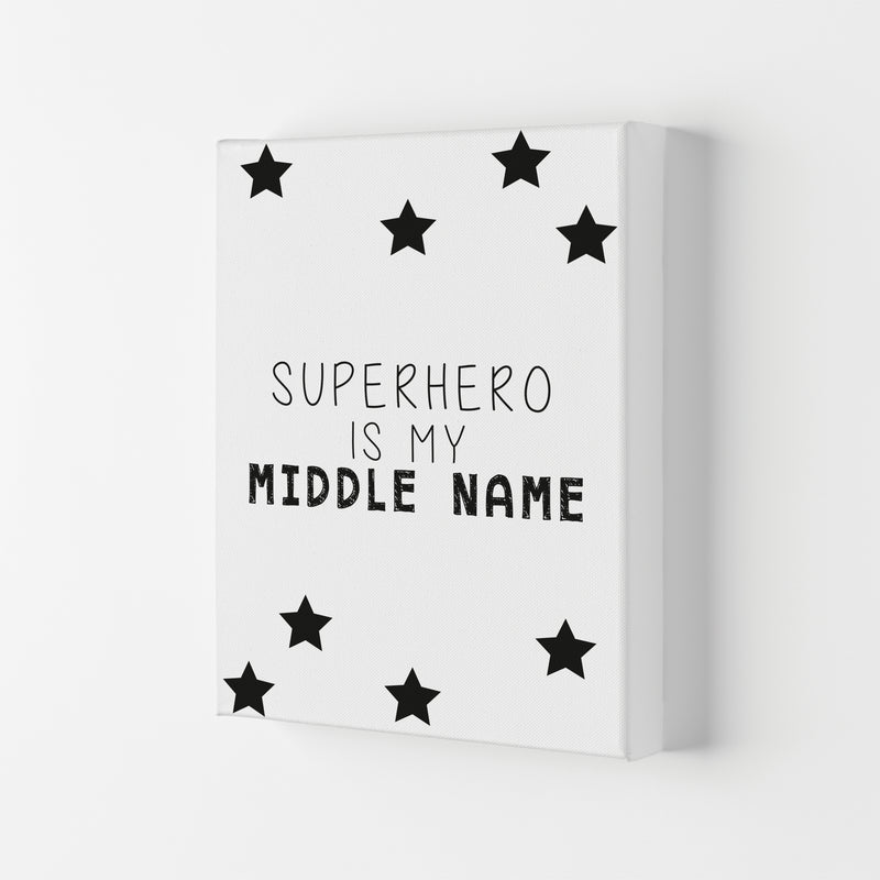 Superhero Is My Middle Name Framed Nursey Wall Art Print Canvas