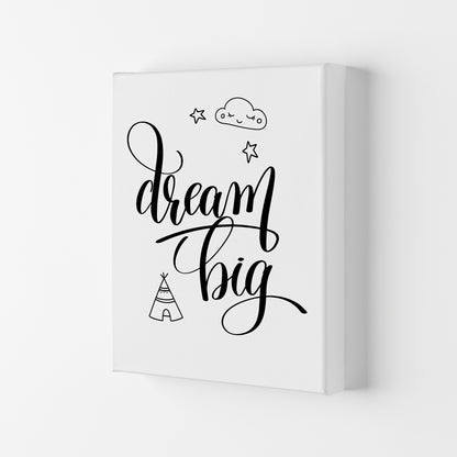 Dream Big Black Framed Nursey Wall Art Print Canvas