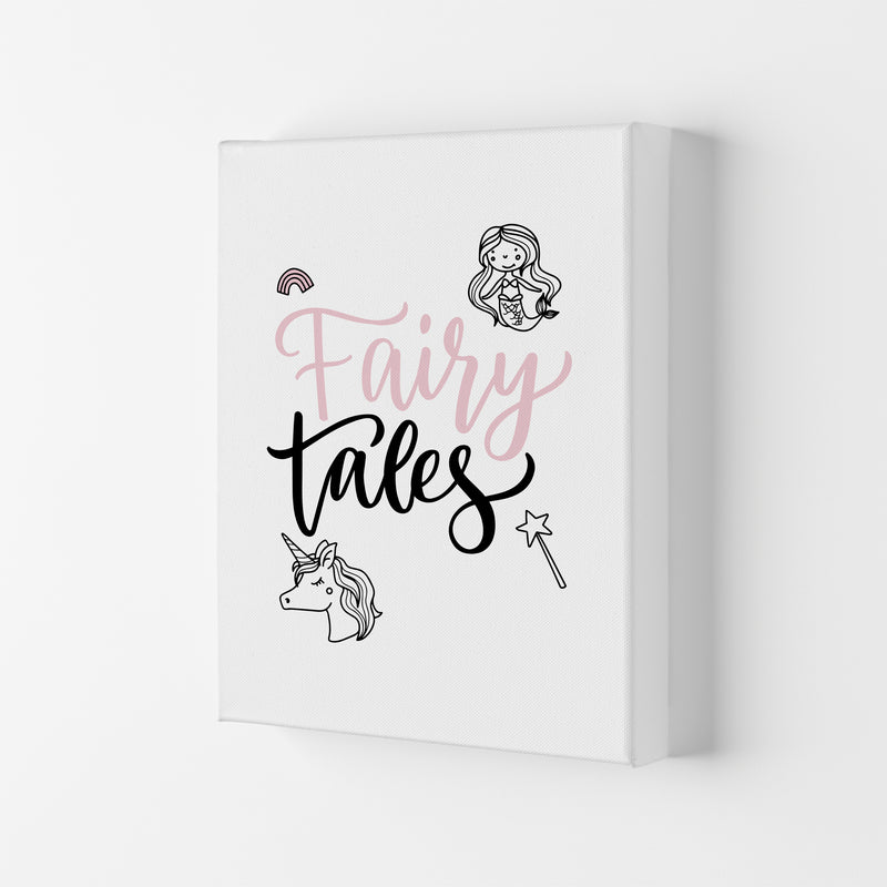 Fairy Tales Black And Pink Framed Nursey Wall Art Print Canvas