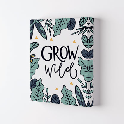 Grow Wild Floral Modern Print, Framed Kitchen Wall Art Canvas