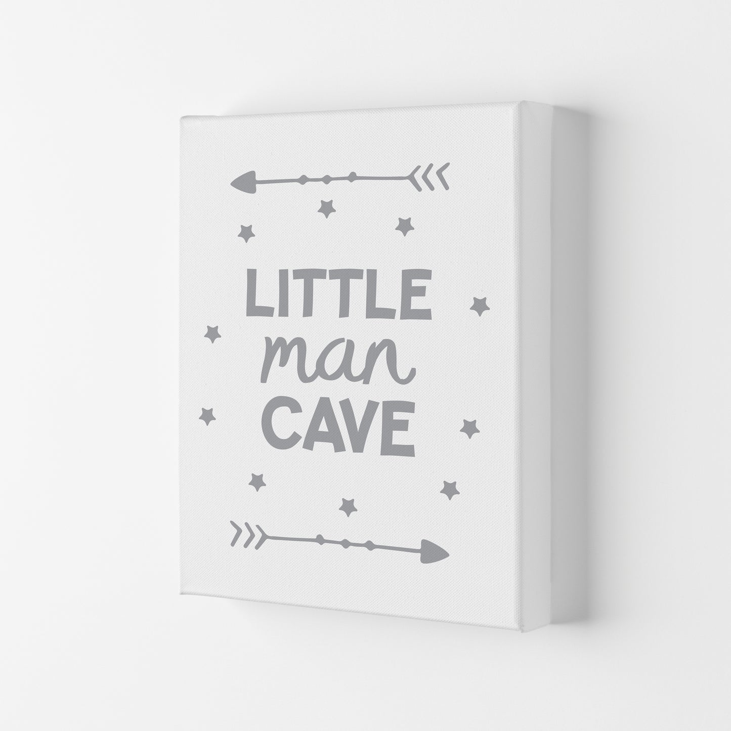 Little Man Cave Grey Arrows Framed Nursey Wall Art Print Canvas