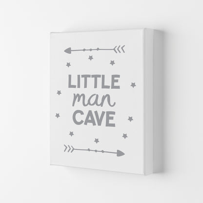 Little Man Cave Grey Arrows Framed Nursey Wall Art Print Canvas