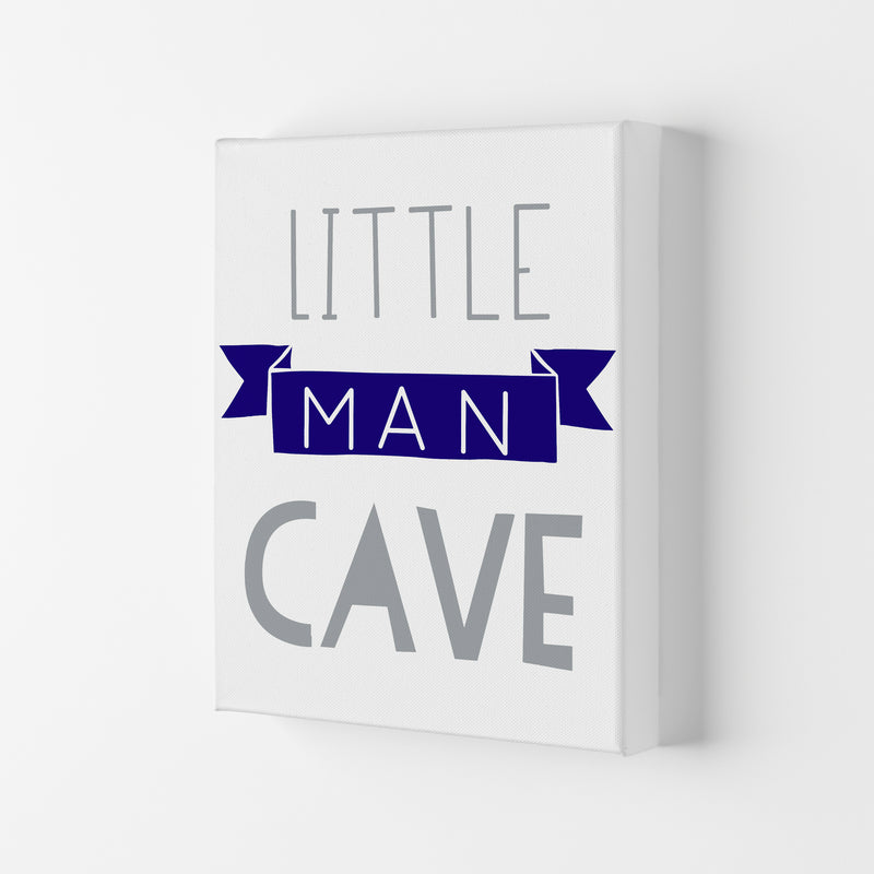 Little Man Cave Navy Banner Framed Nursey Wall Art Print Canvas