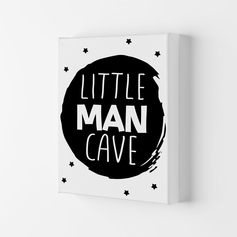 Little Man Cave Black Circle Framed Nursey Wall Art Print Canvas