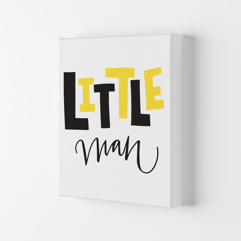 Little Man Yellow And Black Framed Nursey Wall Art Print Canvas