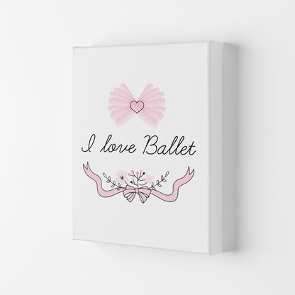 I Love Ballet Framed Nursey Wall Art Print Canvas