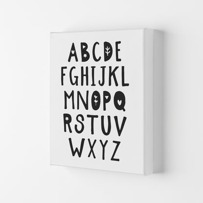 Black Alphabet Framed Nursey Wall Art Print Canvas