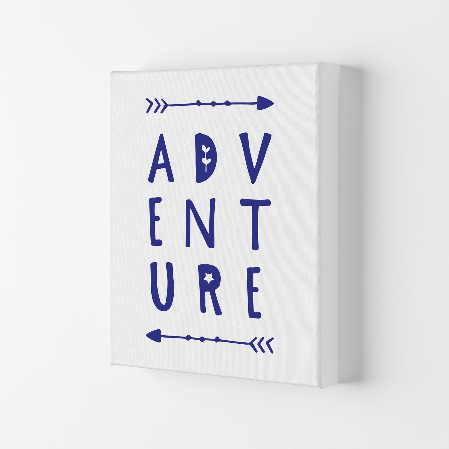 Adventure Navy Framed Typography Wall Art Print Canvas