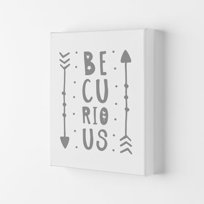 Be Curious Grey Framed Typography Wall Art Print Canvas