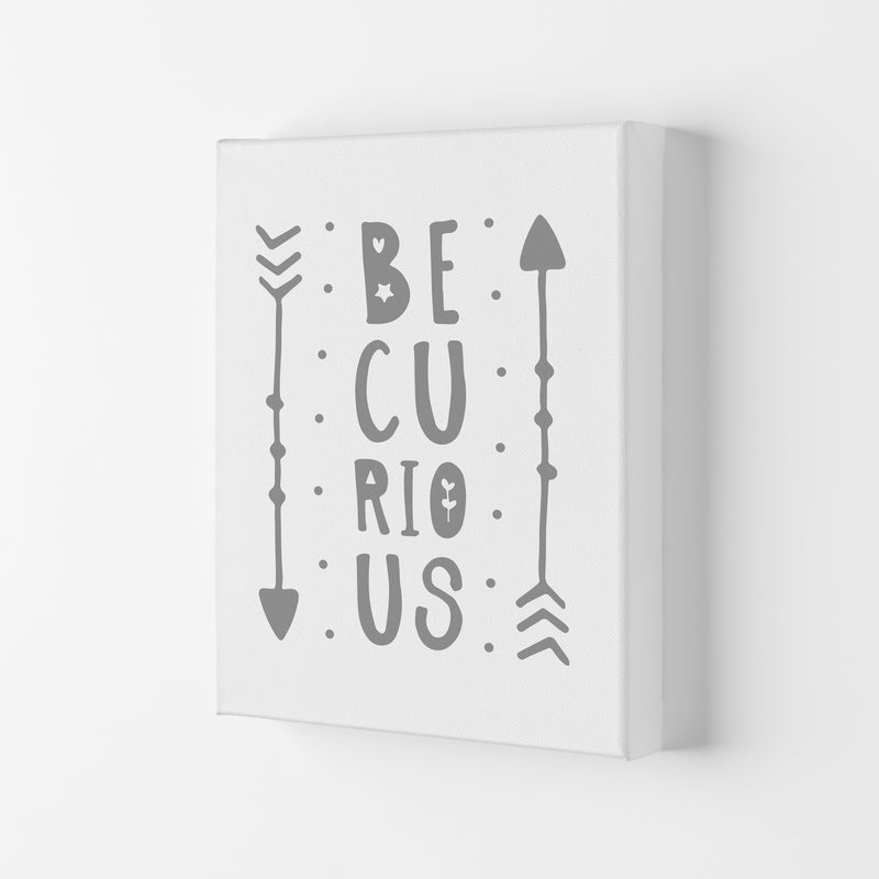 Be Curious Grey Framed Typography Wall Art Print Canvas
