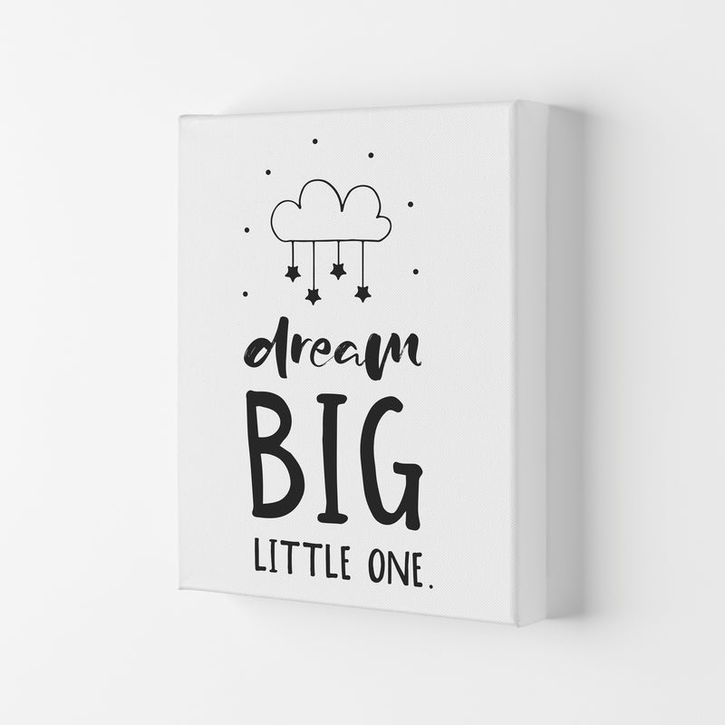 Dream Big Little One Black Framed Nursey Wall Art Print Canvas