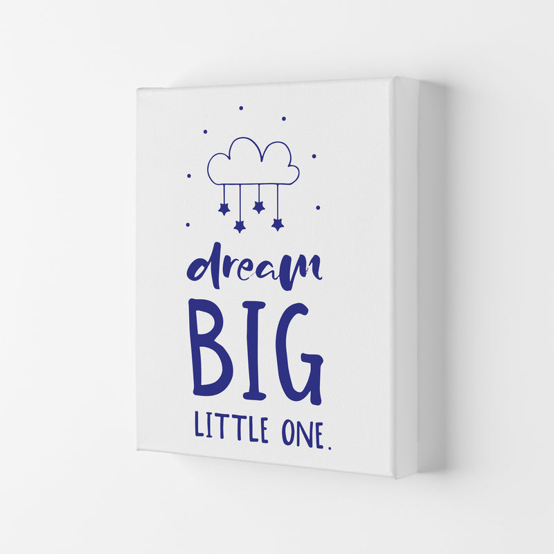Dream Big Little One Navy Framed Nursey Wall Art Print Canvas
