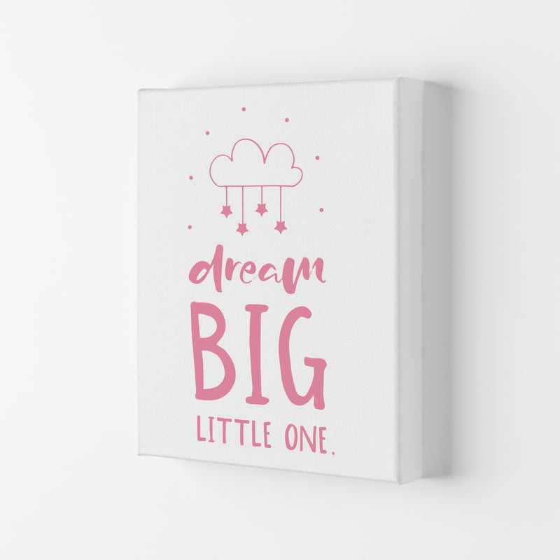 Dream Big Little One Pink Framed Nursey Wall Art Print Canvas