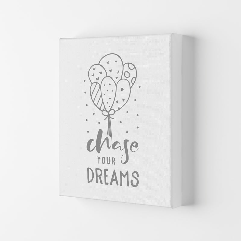 Chase Your Dreams Grey Framed Nursey Wall Art Print Canvas