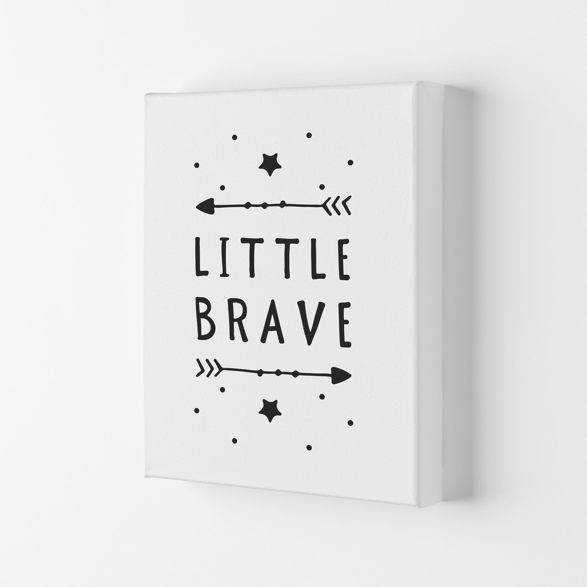 Little Brave Black Framed Typography Wall Art Print Canvas