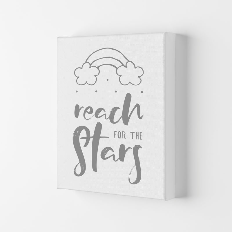 Reach For The Stars Grey Modern Print Canvas