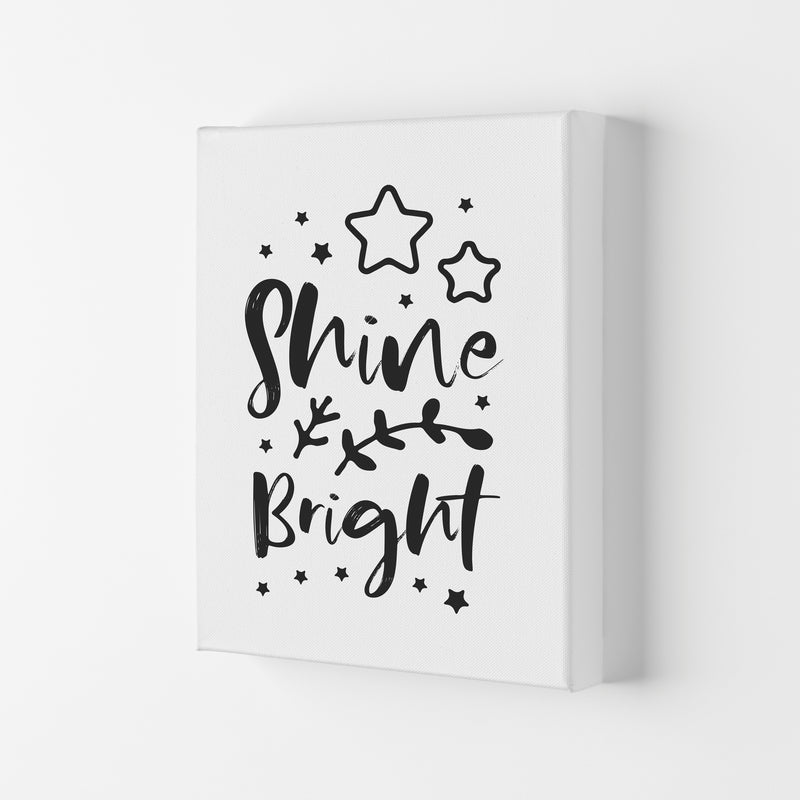 Shine Bright Black Framed Nursey Wall Art Print Canvas