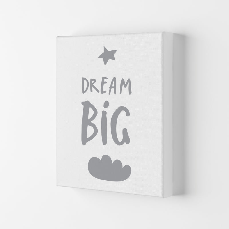 Dream Big Grey Framed Typography Wall Art Print Canvas