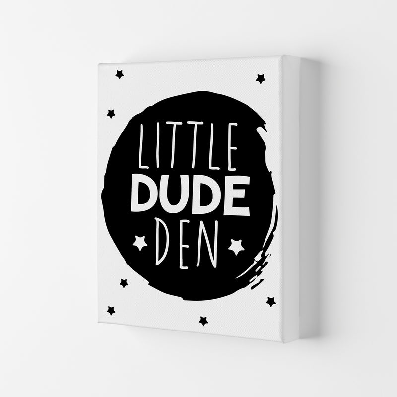 Little Dude Den Black Circle Framed Nursey Wall Art Print Canvas