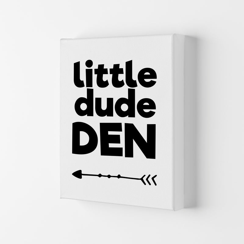 Little Dude Den Black Framed Nursey Wall Art Print Canvas