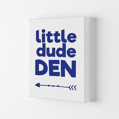 Little Dude Den Navy Framed Nursey Wall Art Print Canvas