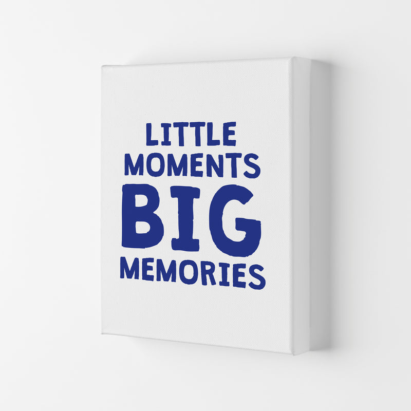 Little Moments Big Memories Navy Framed Nursey Wall Art Print Canvas