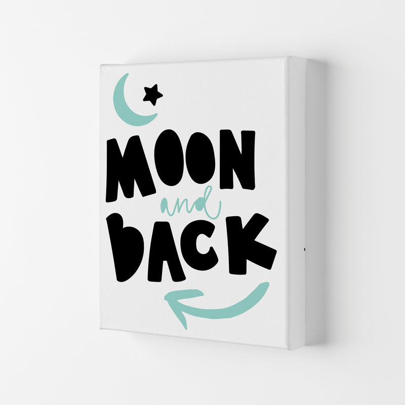 Moon And Back Black And Mint Framed Typography Wall Art Print Canvas