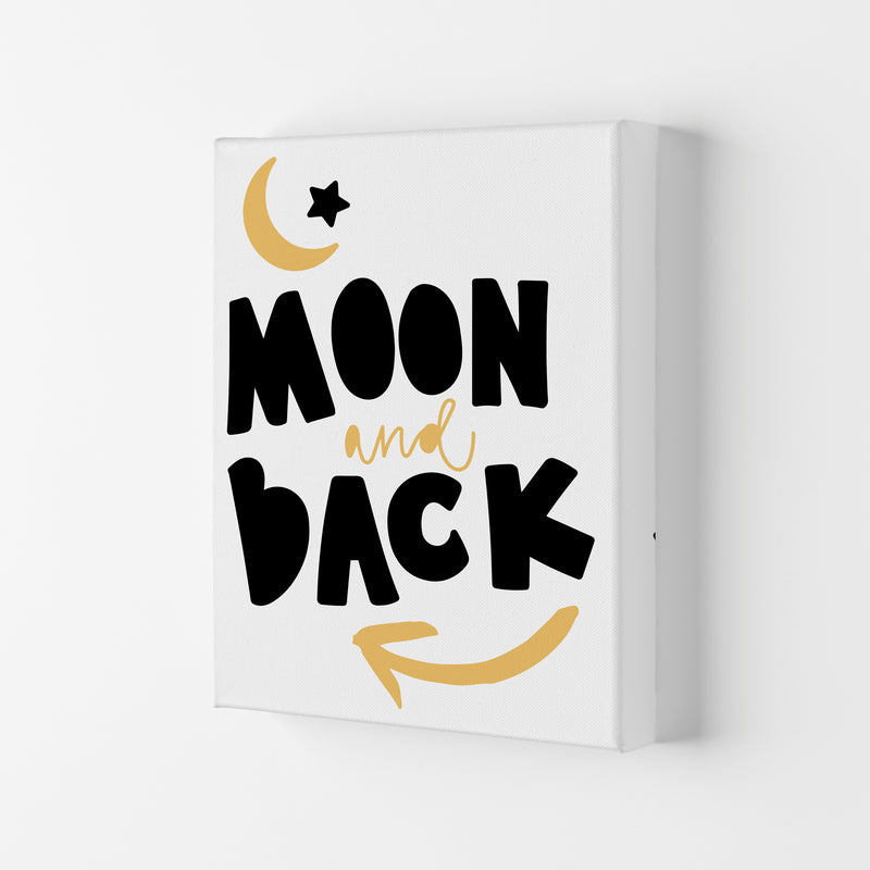 Moon And Back Mustard And Black Framed Typography Wall Art Print Canvas