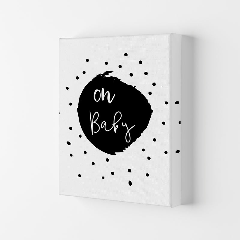 Oh Baby Black Framed Typography Wall Art Print Canvas