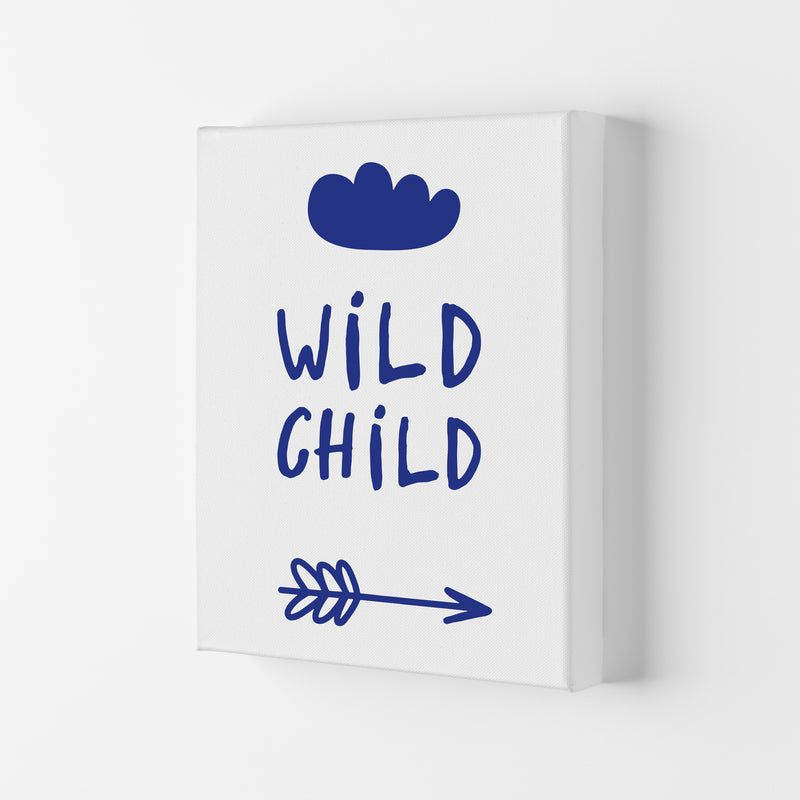 Wild Child Navy Framed Nursey Wall Art Print Canvas