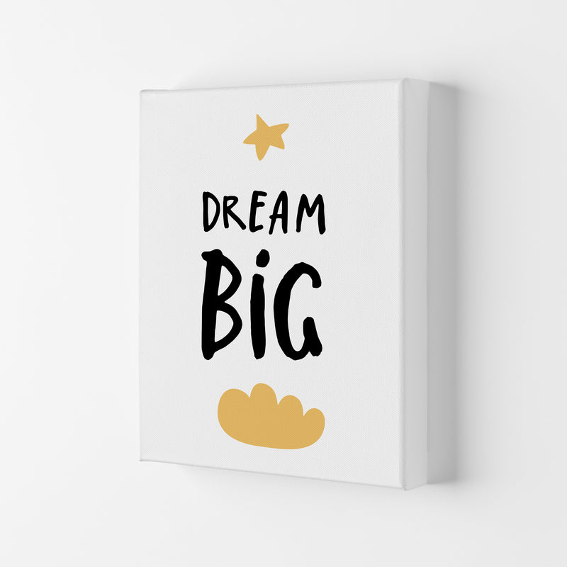Dream Big Yellow Cloud Framed Typography Wall Art Print Canvas