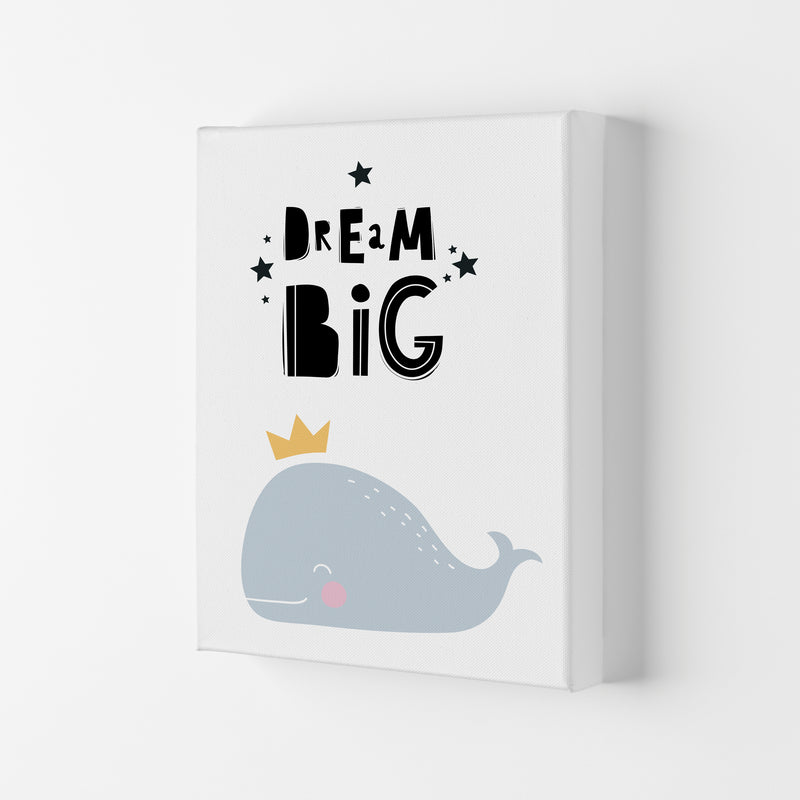 Dream Big Whale Framed Nursey Wall Art Print Canvas