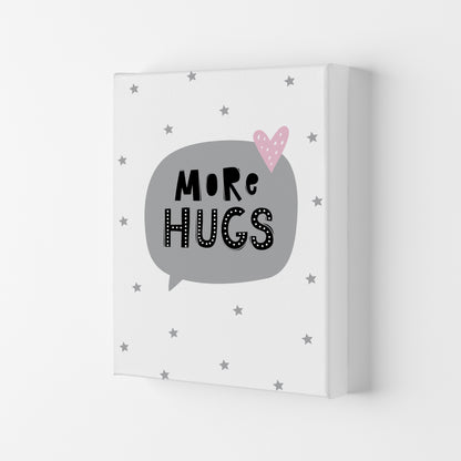 More Hugs Speech Bubble Framed Typography Wall Art Print Canvas