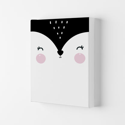 Penguin Face Scandi Modern Print Canvas