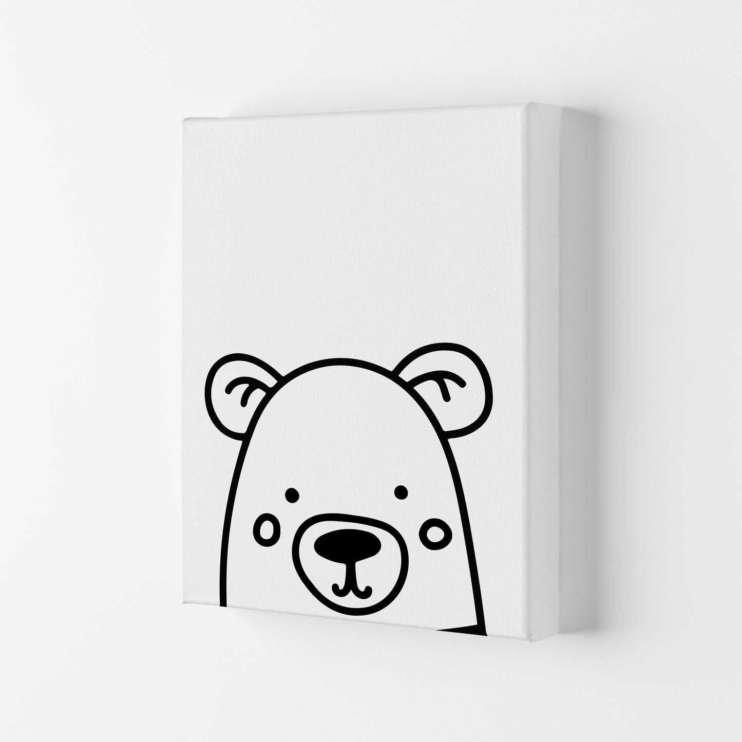 Black And White Bear Modern Print Animal Art Print Canvas