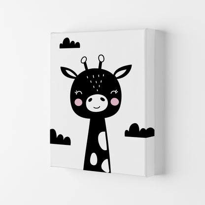 Scandi Black Giraffe Framed Nursey Wall Art Print Canvas