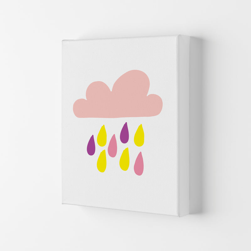 Pink Rain Cloud Framed Nursey Wall Art Print Canvas