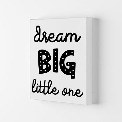 Dream Big Little One Black Framed Nursey Wall Art Print Canvas