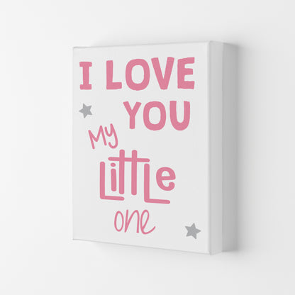 I Love You Little One Pink Framed Nursey Wall Art Print Canvas