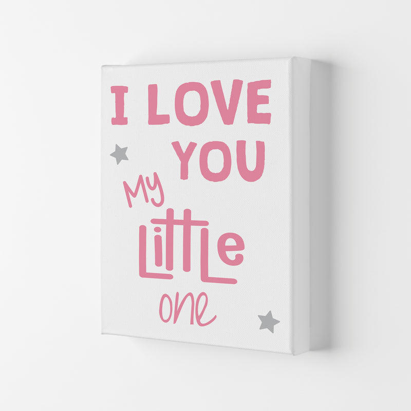 I Love You Little One Pink Framed Nursey Wall Art Print Canvas