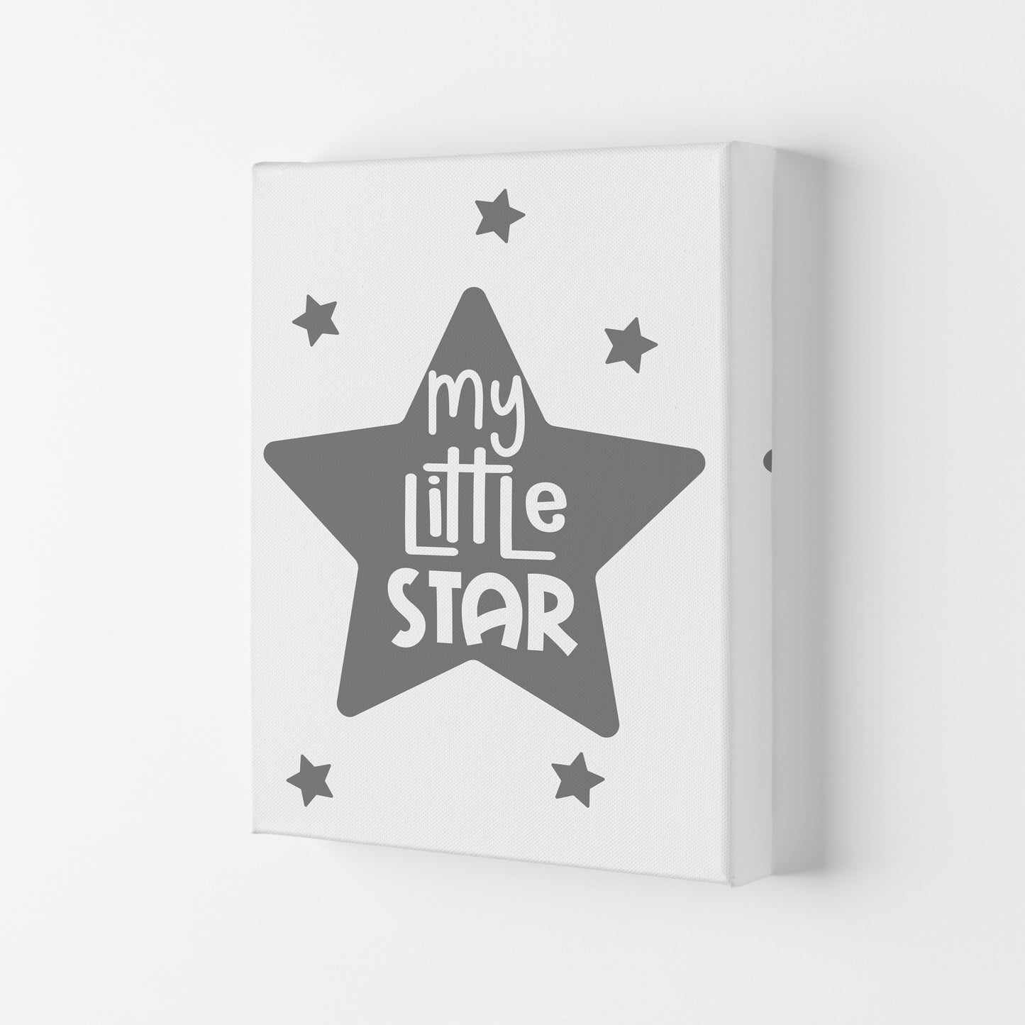 My Little Star Grey Framed Nursey Wall Art Print Canvas
