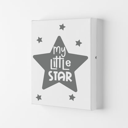 My Little Star Grey Framed Nursey Wall Art Print Canvas