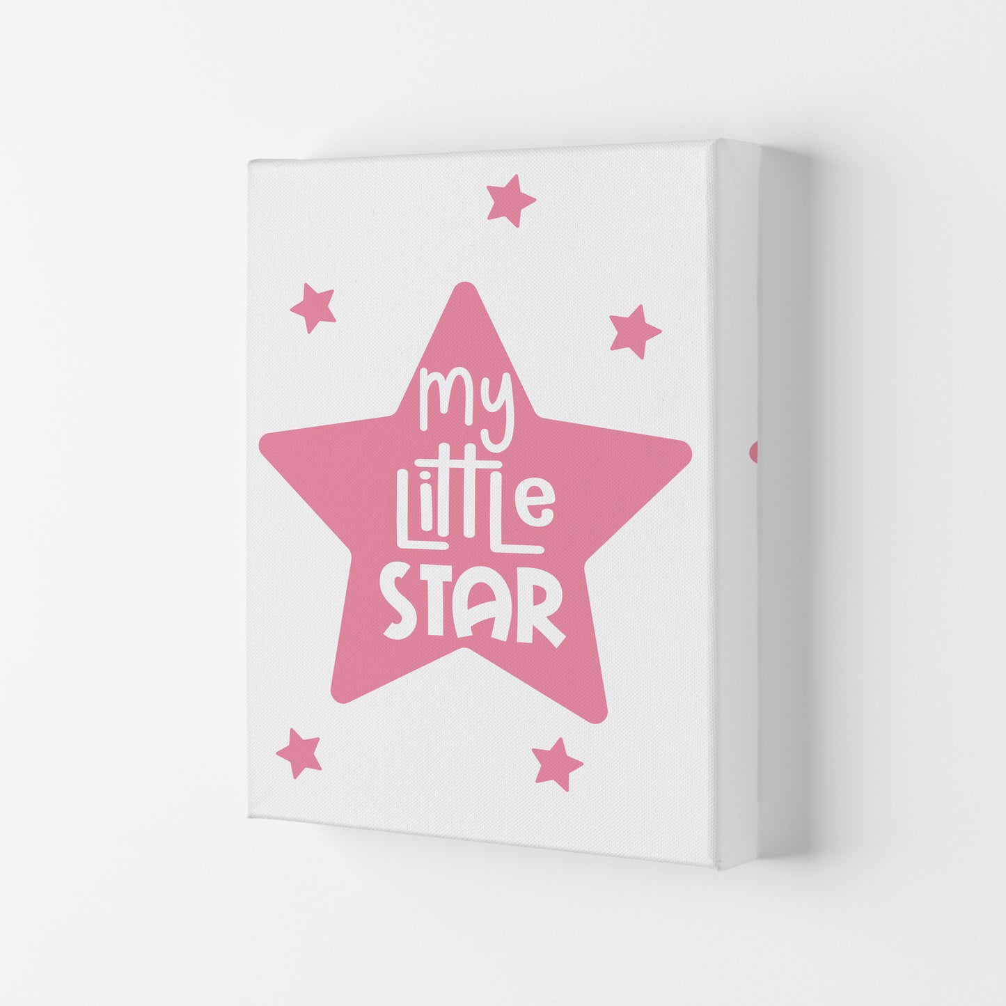 My Little Star Pink Framed Nursey Wall Art Print Canvas