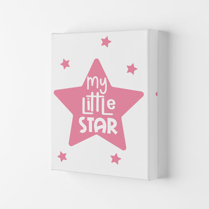My Little Star Pink Framed Nursey Wall Art Print Canvas