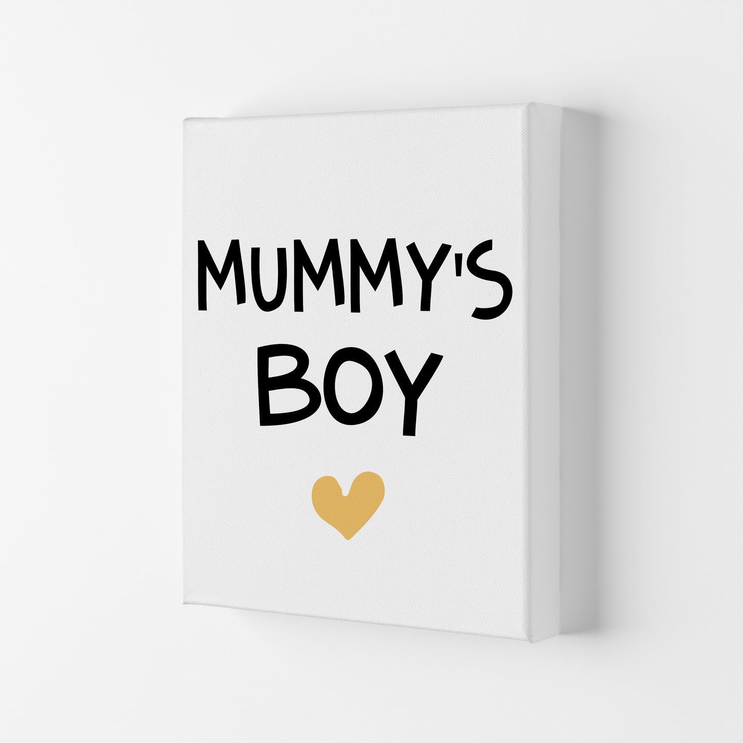 Mummy&#39;s Boy Mustard Framed Nursey Wall Art Print Canvas