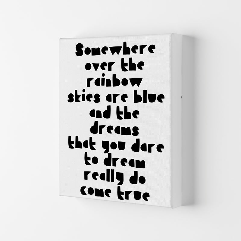 Somewhere Over The Rainbow Black Modern Print Canvas