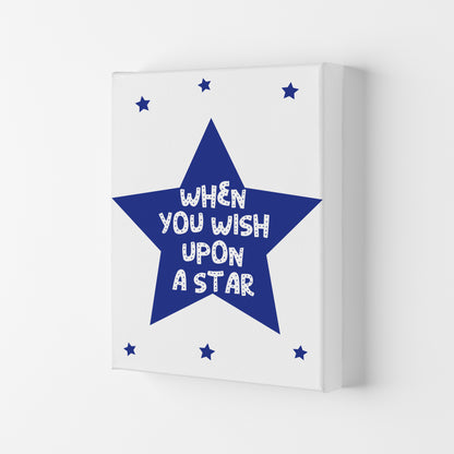 Wish Upon A Star Navy Framed Nursey Wall Art Print Canvas