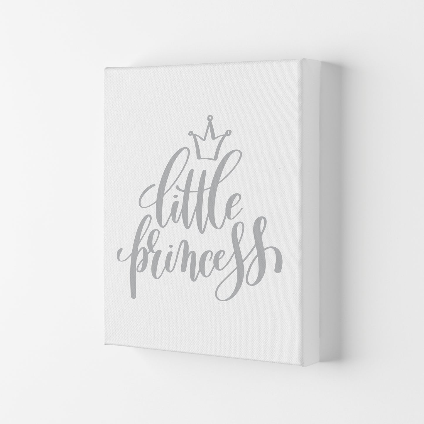Little Princess Grey Framed Nursey Wall Art Print Canvas