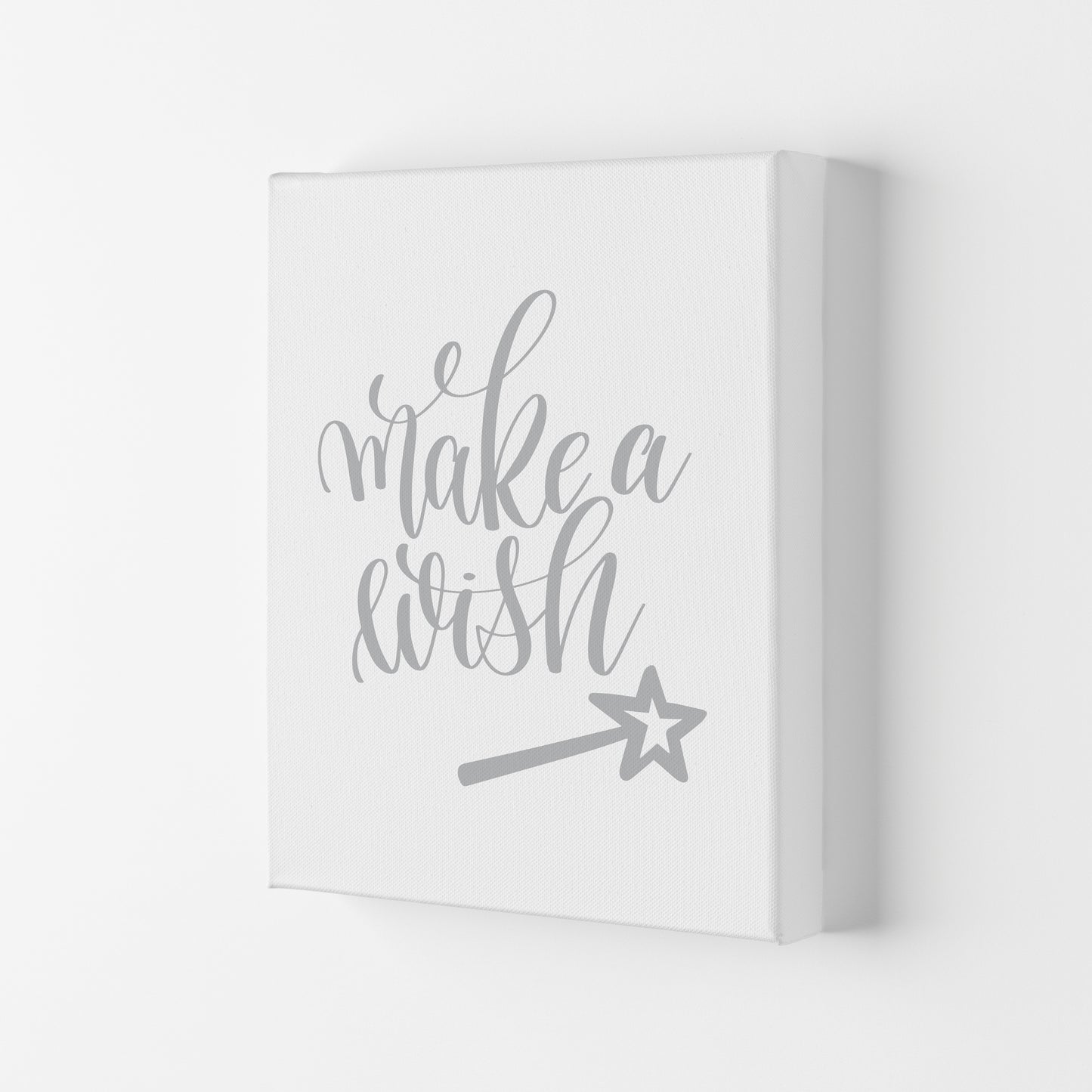 Make A Wish Grey Framed Typography Wall Art Print Canvas