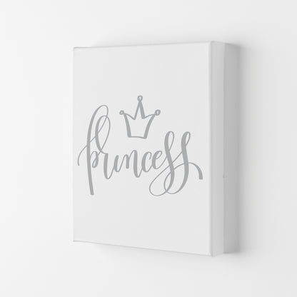 Princess Grey Framed Nursey Wall Art Print Canvas